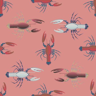 Yaz arka plan ıstakoz, vektör çizim ile 