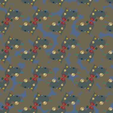 Soyut kalp doodle arka plan için seamless modeli. 