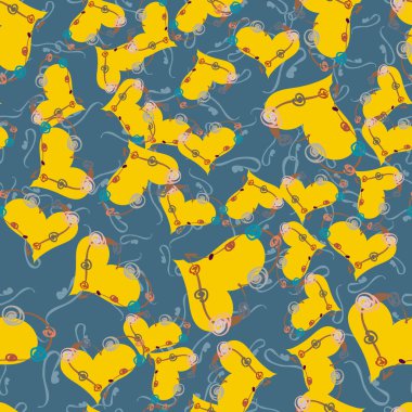 Soyut kalp doodle arka plan için seamless modeli. 