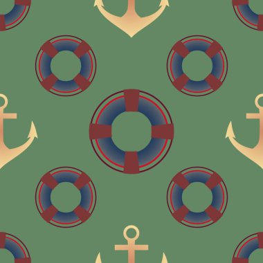 deniz karikatür düz yinelenen desen. illüstrasyon