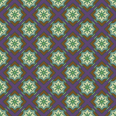 Soyut geometrik desenli çiçek öğeleri renkli kesintisiz arka planı için. 