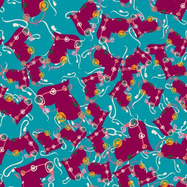 Soyut kalp doodle arka plan için seamless modeli. 