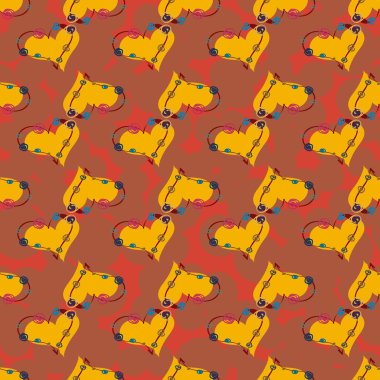 Soyut kalp doodle arka plan için seamless modeli. 