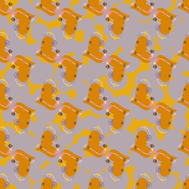 Soyut kalp doodle arka plan için seamless modeli. 