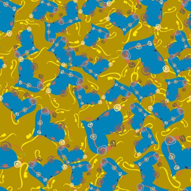 Soyut kalp doodle arka plan için seamless modeli. 