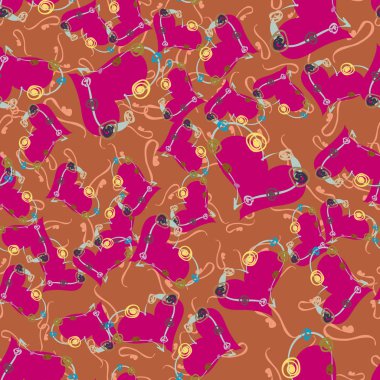 Soyut kalp doodle arka plan için seamless modeli. 