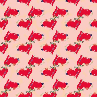 Soyut kalp doodle arka plan için seamless modeli. 