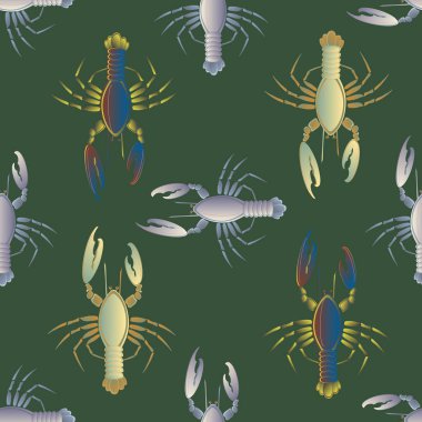 Yaz arka plan ıstakoz, vektör çizim ile 