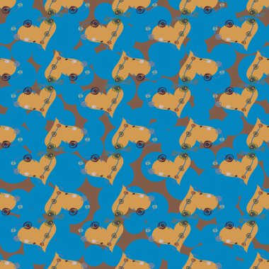 Soyut kalp doodle arka plan için seamless modeli. 