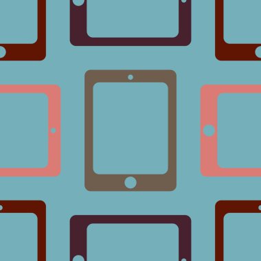 Akıllı telefon veya elektronik tablet Dikişsiz desen arka plan.