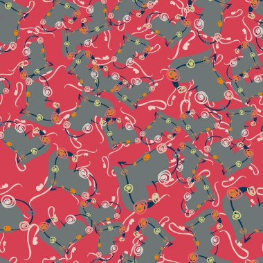 Soyut kalp doodle arka plan için seamless modeli. 