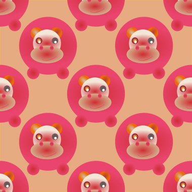 sevimli hippo seamless modeli, vektör çizim 