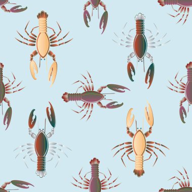 Yaz arka plan ıstakoz, vektör çizim ile 