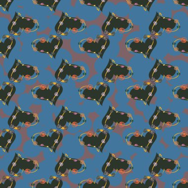 Soyut kalp doodle arka plan için seamless modeli. 