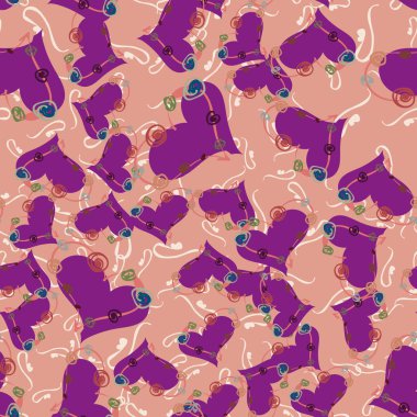 Soyut kalp doodle arka plan için seamless modeli. 