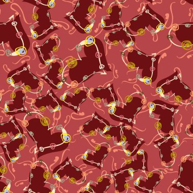 Soyut kalp doodle arka plan için seamless modeli. 