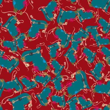 Soyut kalp doodle arka plan için seamless modeli. 