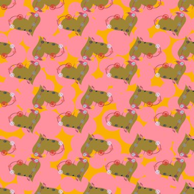 Soyut kalp doodle arka plan için seamless modeli. 