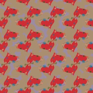 Soyut kalp doodle arka plan için seamless modeli. 