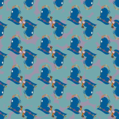 Soyut kalp doodle arka plan için seamless modeli. 