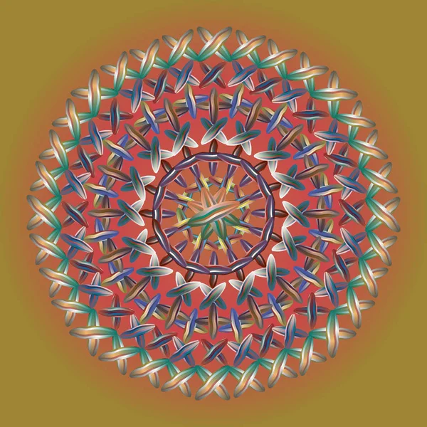 Kleurrijke Naaien Mandala Voor Ontwerpwerk — Stockvector