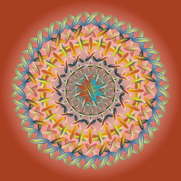 Kleurrijke Naaien Mandala Voor Ontwerpwerk — Stockvector