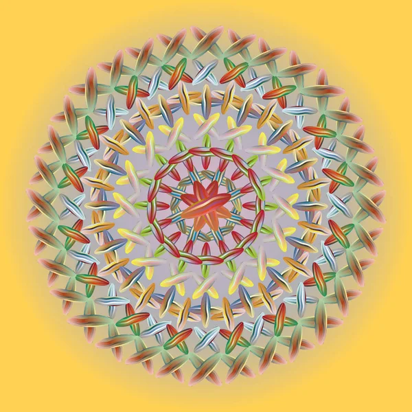 Kleurrijke Naaien Mandala Voor Ontwerpwerk — Stockvector