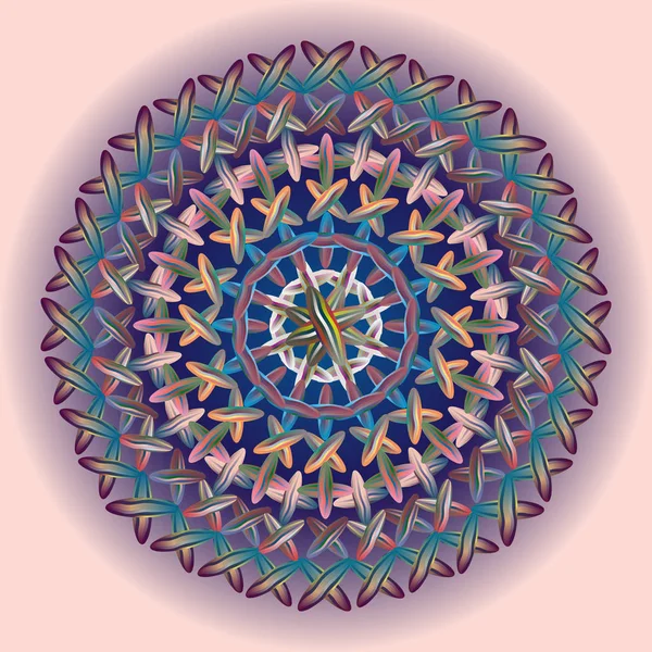 五颜六色的缝纫曼陀罗设计工作 — 图库矢量图片