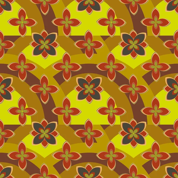 Çiçekler, vektör çizim ile çok renkli geometrik seamless modeli 