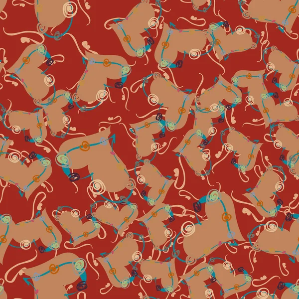 Soyut kalp doodle arka plan için seamless modeli. 