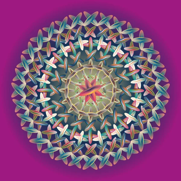 Kleurrijke Naaien Mandala Voor Ontwerpwerk — Stockvector