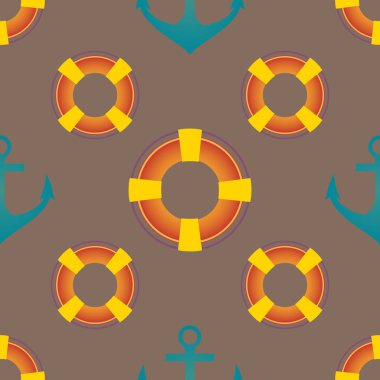 deniz karikatür düz yinelenen desen. illüstrasyon