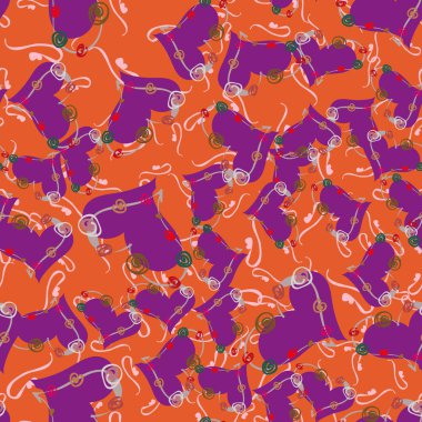 Soyut kalp doodle arka plan için seamless modeli. 