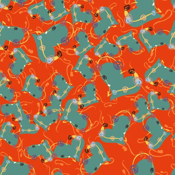 Soyut kalp doodle arka plan için seamless modeli. 