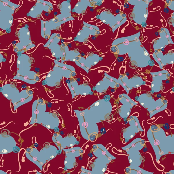 Soyut kalp doodle arka plan için seamless modeli. 