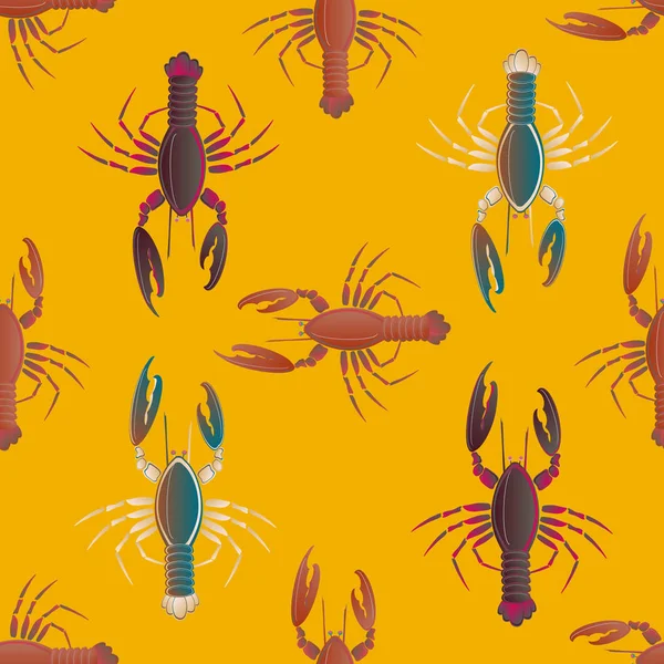 Yaz arka plan ıstakoz, vektör çizim ile 