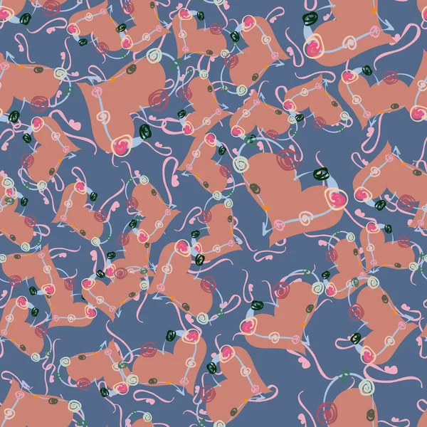 Soyut kalp doodle arka plan için seamless modeli. 