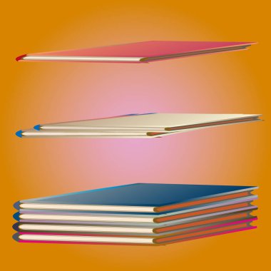 Renkli Notebook yığınları. Vektör çizim