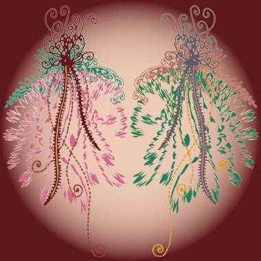 Yeni tasarım çalışmaları için el yapımı doodle ile soyut desen