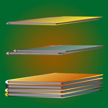 Renkli Notebook yığınları. Vektör çizim