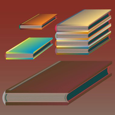 Renkli Notebook yığınları. Vektör çizim