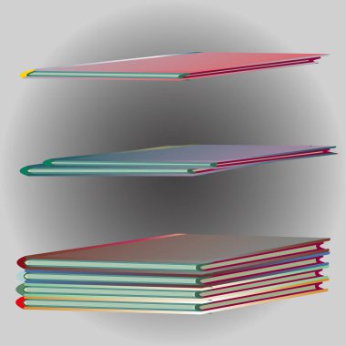 Renkli Notebook yığınları. Vektör çizim