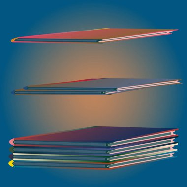 Renkli Notebook yığınları. Vektör çizim