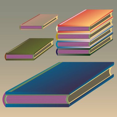 Renkli Notebook yığınları. Vektör çizim