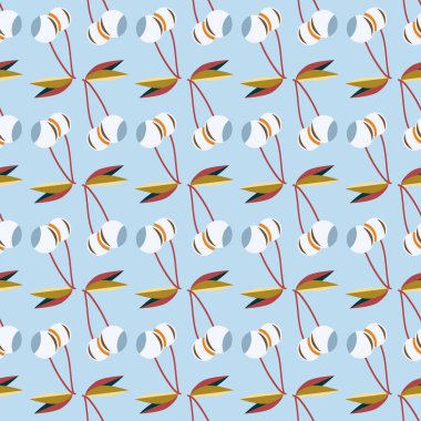 Kiraz, vektör çizim ile vektör seamless modeli 