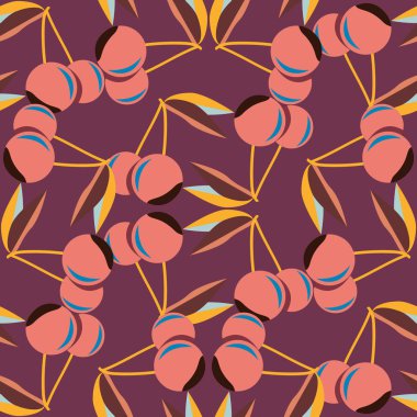 Kiraz için arka plan ile renkli seamless modeli. 