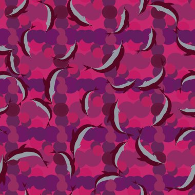 Renkli yunuslar Dikişsiz desen, çizim