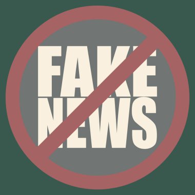 Kavramsal logo sahte haber. İnsanlığın küresel sorunlar. Vektör çizim