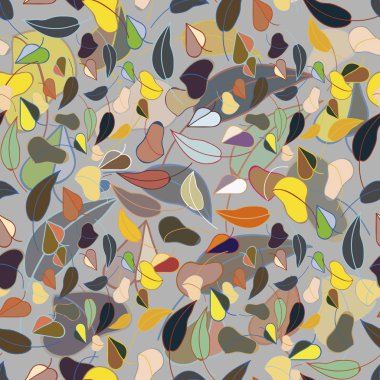 Güzel renk sonbahar yaprak düşmek seamless modeli.