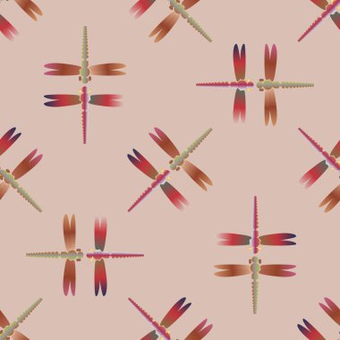 Yusufçuk, vektör çizim ile Dikişsiz soyut desen. Desen kartı, davet, ambalaj kağıdı, tekstil kumaş için 